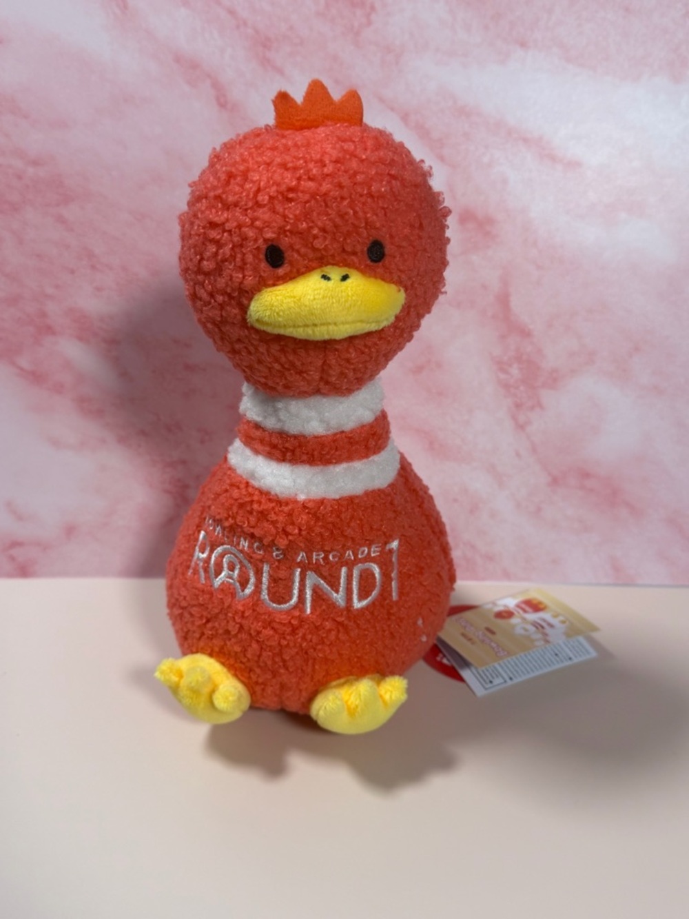 Red Plush Bowling Pin Duck Stuffed Animal